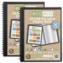eco-eco Eco137x2 Lot de 2 protège-documents A5 50% recyclés 40 pochettes à spirales