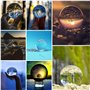 BELLE VOUS Boule de Cristal K9 80 mm - Boule Cristal Photographie 8 cm avec Support, Pochette en Velours, Chiffon Micro Fibre et