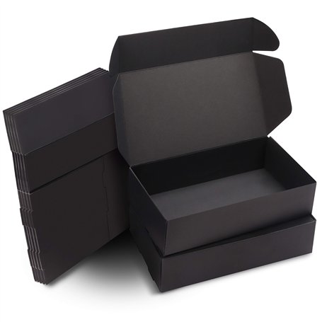 Kurtzy Boite Cadeau Noir Kraft (Lot de 20) - Boite Cadeau Vide de 19 x 11 x 4