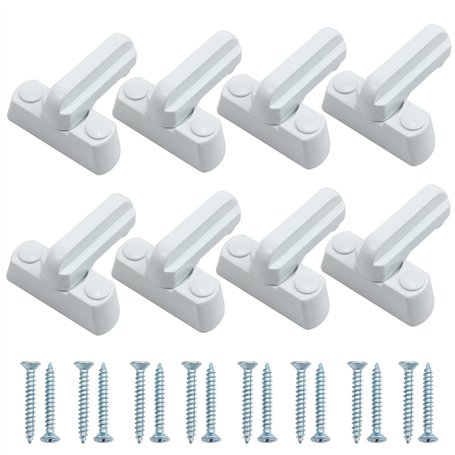 Neoteck Lot de 8 verrous de sécurité résistants en alliage de zinc pour diverses portes et fenêtres UPVC/PVC - blanc