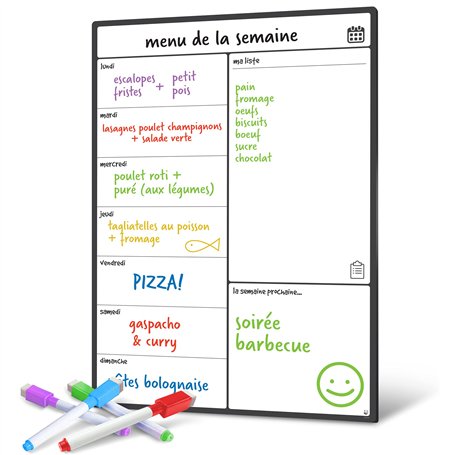 Smart Panda Calendrier Magnétique Pour Frigo - Planifier Les Repas Familiaux