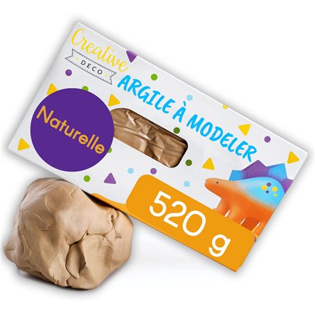 Creative Deco Pate a Modeler Argile Autodurcissante | 520g | Cuire 1100°C | Loisir Creatif Enfants Débutants et Adultes | Réutil