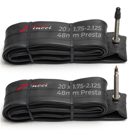 Fincci Chambre a air 20 Pouces - Paire Chambres à air Bmx 20x1.75 x 1.95 x 2.00x2.1 pouces de Valve Presta 48mm pour Enfant Velo