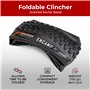 Fincci Velo Pneu VTT 27.5 x 2.25 Pouces - Paire Pliable Tire 57-584 avec 1mm Nylon Protection Anti Crevaison, 60 TPI pour VTC, M