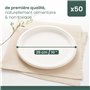 HAAGO 50 Assiettes de Canne à Sucre Jetables (26cm) - Grandes Assiettes pour Fêtes - Solide, Rigide & Étanche - Ecologique et Co