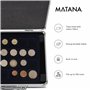 MATANA Mallette Numismatique en Aluminium avec 6 Tableaux (Tailles de Pièces 48mm, 41mm, 33mm) & Serrure Intégrée - Solide & Pra