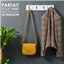 LARHN Porte Manteau Mural Blanc – 4 Crochets Doubles – 42 cm – Patere Murale Bois pour une Entrée, Chambre, Salle de Bain et Ves