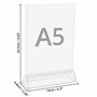 5 cm - Présentoir de Table/Comptoir Plastique Transparent Double Face Vertical -