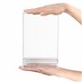 Kurtzy Porte Visuel A5 (Lot de 12) - L16 x H24,5 cm - Présentoir de Table/Comptoir Plastique Transparent Double Face Vertical -