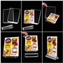 Kurtzy Porte Visuel A5 (Lot de 12) - L16 x H24,5 cm - Présentoir de Table/Comptoir Plastique Transparent Double Face Vertical -