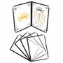 Belle Vous Protege Menu A4 - Lot 5 Porte Menu Restaurant 2 Page Double Face Style Américain - Pochette Menu Noires avec Coins Pr