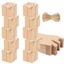 Belle Vous Lot de 100 Boite Cadeau Craft Marron - 5 x 5 x 5 cm - Petite Boite Carton avec Corde de Jute pour Cadeau de Fêtes