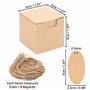 Belle Vous Lot de 100 Boite Cadeau Craft Marron - 5 x 5 x 5 cm - Petite Boite Carton avec Corde de Jute pour Cadeau de Fêtes, Ma