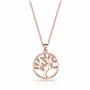 Philip Jones Collier Arbre de Vie Plaqué Or Rose Créé avec des Cristaux Zircondia®