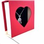 Jewellbox Boîte à bijoux carrée romantique rouge pour colliers et bracelets Idéal pour mariage, demande en mariage et occasions