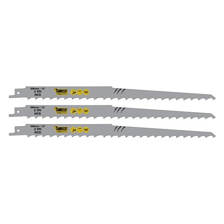 3 x SabreCut SCRS1617K_3 300 mm 3 TPI S1617K Lames de scie sabre à coupe très rapide compatibles avec Bosch Dewalt Makita et bie