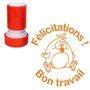 Félicitations/Bon Travail Tampon Auto-Encreur Enseignant - Orange