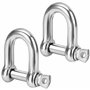 Belle Vous Manille de Levage M15 à Vis en Forme de D avec Goupilles (Lot de 2) - Manille INOX Solides - Epaisseur 1