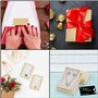 BELLE VOUS Ecrin a Bijoux en Kraft Garni de Polyester (Lot de 100) - 5,6 x 8,2 x 2,6 cm - Ecrin Bijoux en Carton Brun pour Prése