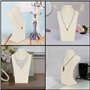 BELLE VOUS Presentoir Collier Buste en Lin - 11,3 x 10,2 x 30 cm - Porte Bijoux pour Ras de Cou, Pendentifs, Chaînes et Colliers
