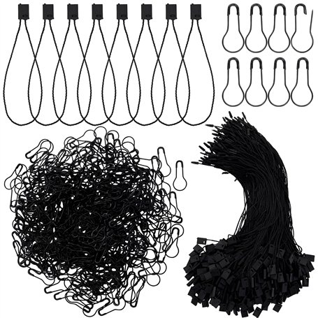 Belle Vous (Lot de 500) Attache Etiquette Noire en Nylon & Épingle Ampoule - Épingle de Sureté pour Étiquettes de Vêtements et T