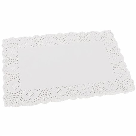 Belle Vous Napperon Papier Dentelle Rectangulaire Blanc (Lot de 100) - 36