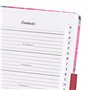 Carnet d'adresses - Répertoire A à Z - Couverture rigide avec stylo - Format A5 (Rose à fleurs)