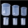 Pinsheng Lot de 6 Bécher Gradué en Plastique 50ml-500ml, Tasse à Mesurer en Silicone Verre Doseur Plastique Transparent pour Cui