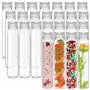Kurtzy Tubes à Essai Plastique Transparent avec Bouchon à Vis et Brosse de Nettoyage (25 Pcs) 125 ml - Eprouvettes Réutilisables