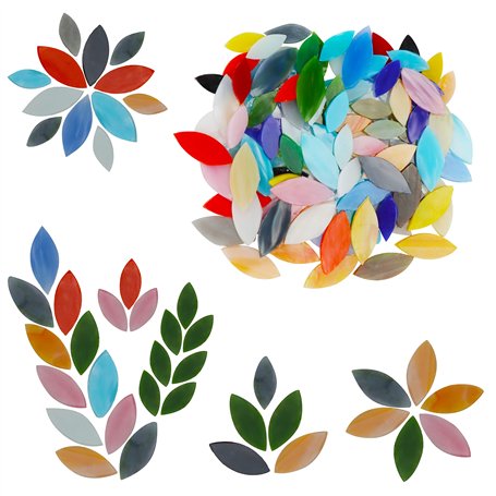 Belle Vous Tesselles Mosaique de Pétales de Verre (100 Pièces) - Mosaique Verre de Couleurs et Tailles Variées - Carreaux de Feu