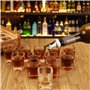 BELLE VOUS 12 Verres à Shot avec Plateau de Service en Bois Brûlé - 60 ml - Verre Shooter Transparent Base Solide - Porte Verre
