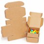 Belle Vous (Lot de 50) Boite Cadeau Marron - Boite Papier Kraft Carrée de 5