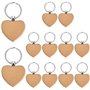 Porte Clé en Bois Coeur 12 Pièces à Graver