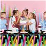 NATUCE Nappe de Fête d’Anniversaire, 220×130cm Nappe en Plastique Confettis de Gâteau, Rectangulaire Nappe Imperméable, Couvertu