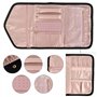 Sac à Bijoux en Rouleau Pochette Bijoux Voyage en Imperméable, Organisateur de Bijoux Sac Rangement de Bijoux Pliable, Rouleaux