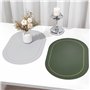 4PCS Set de Table PU, Lavable Antidérapant Imperméable Résistant à la Chaleur Ovales Set de Table, Sets de Table Lavable Double