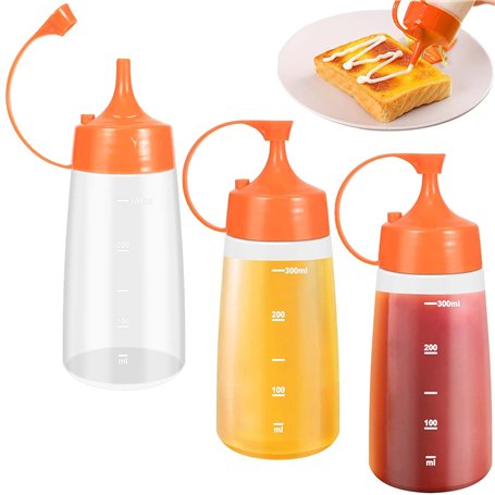 3 PCS Bouteille à Sauce Plastique