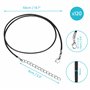 Kurtzy Paquet de 120 Cordons de Collier en Polyester Ciré Noir avec Chaîne et Fermoir Mousqueton - 50cm - pour Fabrication de Bi