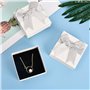 Wisebom 2 PCS Petit Boite Cadeau, Boite Bijoux Cadeau Carré, Ecrin Bijoux avec Nœud, Coffrets Cadeaux Bague Vide, Couvercle Boît