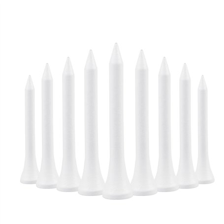 Lot de 100 tees de golf en bois écologique Blanc 54 mm