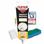 ISPAR Mortier de joints crème 400 g – Enduit prêt à l'emploi pour joints de carrelage – Avec spatule et éponge de nettoyage – Po