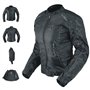 Veste Blouson Femme Moto Cordura Oxford Gilet Thermique Protections Noir XS