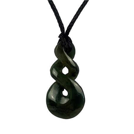 Greenstone Pounamu Petit pendentif torsadé de Nouvelle-Zélande