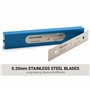 GLASS POLISH Grattoir 150mm Pack de 25 Lames en Acier Inoxydable à Double Tranchant, Lames Remplaçables Ultra-Aiguisées de 0,20m