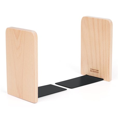 Winter Shore Presse Livre pour Étagères (Lot de 2) - Serre Livres en Bois de Hêtre pour Livres Épais