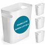 Winter Shore Petite Poubelle Blanche 6L (Lot de 4) - Corbeille Papier en Plastique Fine avec Poignées Intégrées - Poubelle Burea