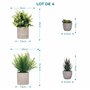 Winter Shore Plantes Artificielles Interieur (Lot 4) Petite Plante Artificielle Decoration Style Champetre - Fausse Plante en Po