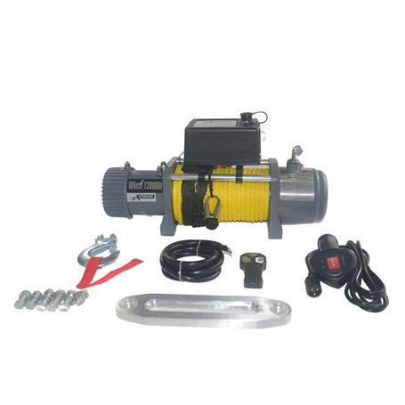 Treuil électrique 12 V 5900 kg 4800 W Treuil avec corde synthétique Longueur 27 m Ø 9 mm