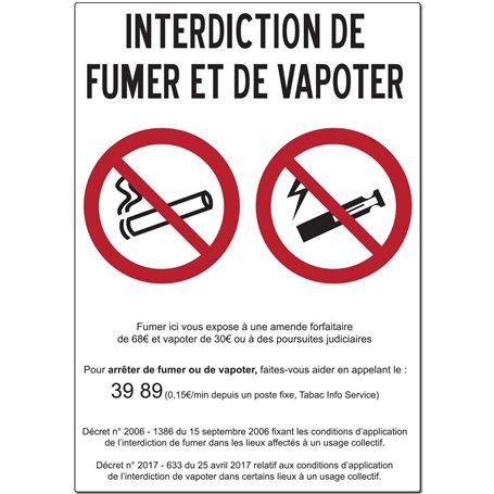 Autocollant Affichage Obligatoire - Sticker Adhésif Signalétique Laminé Plastifié Résistant à l'eau et aux UV - Interdiction Int