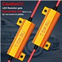 KaTur Lot de 4 résistances de charge pour clignotants à LED, feux de plaque à LED ou feux de jour à LED 50 W 8 ohm + 8 attaches